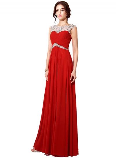 Oasap Women's Elegant Sleeveless Rhinestone Evening Bridesmaid Dress