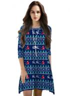 Oasap Christmas Fair Isle Graphic Trapeze Dress