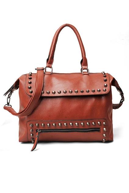 Oasap Korean Vintage Rivets Embellished Shoulder Bag