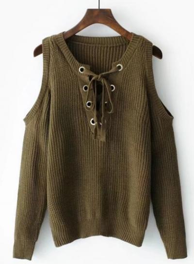 Oasap V Neck Off Shoulder Long Sleeve Sweatshirts