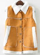 Oasap Turn Down Collar Sleeveless Solid Color Single Breast Vest