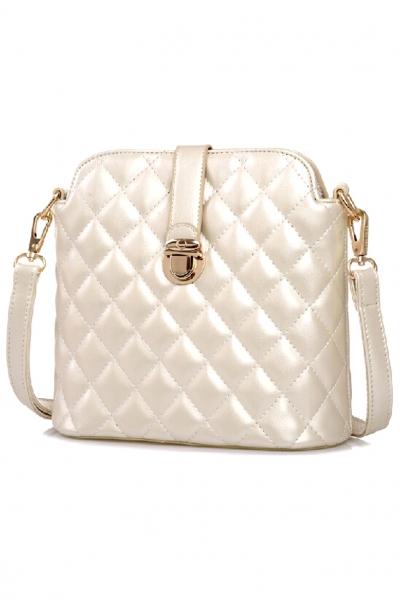 Oasap Cute Chic Solid Quilting Pu Shoulder Bag