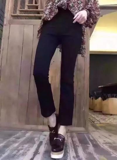 Oasap Black Fashion Slim Bell-bottomed Pants