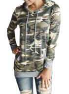 Oasap Women's Camo Graphic Hooded Pullover Sweatshirt