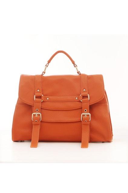 Oasap Pin Buckle Embellished Zipped Shoulder Bag