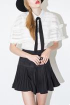 Oasap Trendy Color Block Skirt Set