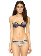 Oasap Scallop Edge Multicolor Striped Bikini
