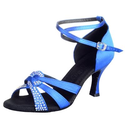 Oasap Open Toe Rhinestone Ankle Cross Strap Latin Dance Shoes