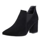 Oasap Vintage Solid Color Pointed Toe Ankle Boots