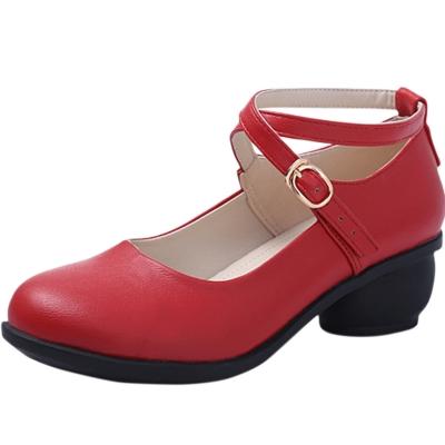 Oasap Women's Solid Color Low Flat Upper Strap Dancing Shoes