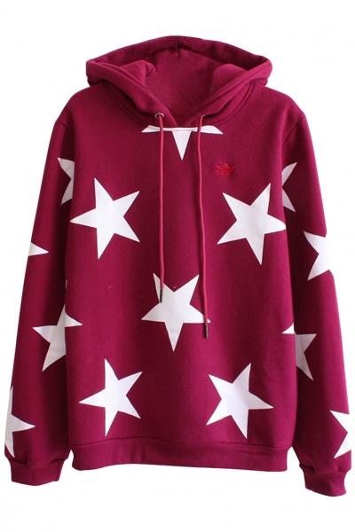 Oasap Five-pointed Star Pattern Loose Fit Hoodie