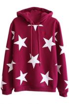 Oasap Five-pointed Star Pattern Loose Fit Hoodie