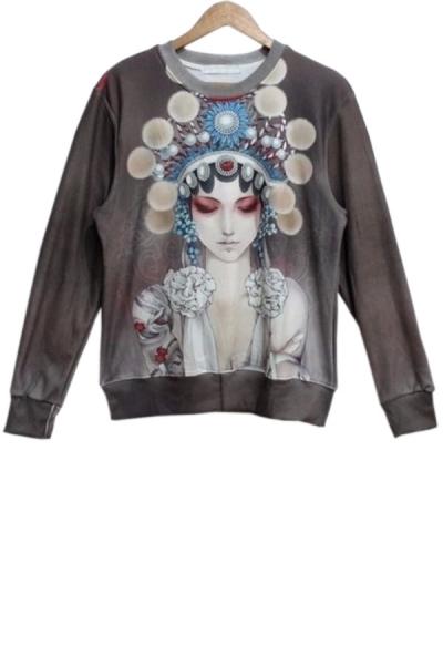 Oasap Peking Opera Fleece Sweatshirt