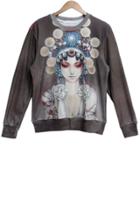 Oasap Peking Opera Fleece Sweatshirt