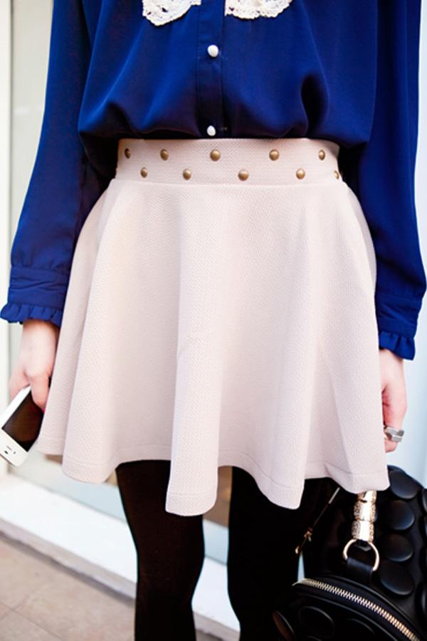 Oasap Riveted A-line Mini Skirt