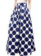 Oasap Women's Color Block Polka Dot Print High Waist Skirt