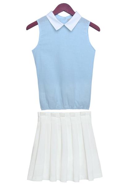 Oasap Sleeveless Top Skirt Matching Sets
