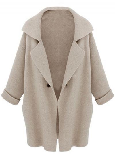 Oasap Loose Fit Solid One Button Coat