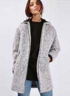 Oasap Women's Heathered Wool Blend Zip Front Warm Coat