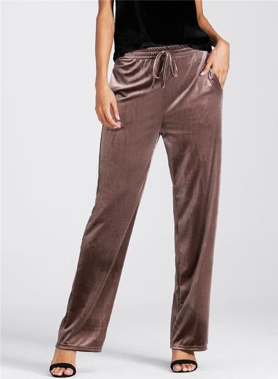 Oasap High Waist Solid Color Long Pants