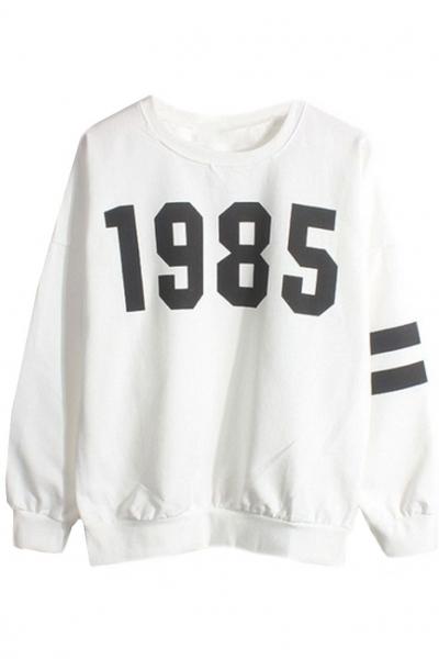 Oasap 1985 Striped Long Sleeves Sweatshirt