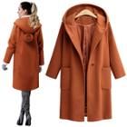 Oasap Fashion Long Sleeve Hooded Coat With Pompon