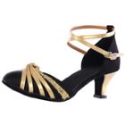 Oasap Cross Strap Pointed Toe Latin Dance Shoes