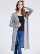 Oasap Fashion Long Sleeve Open Front Solid Knit Cardigan