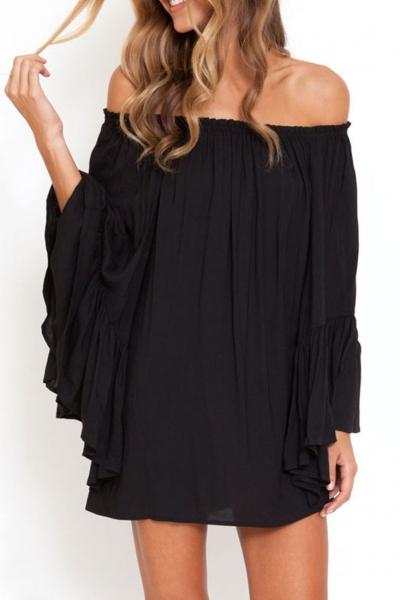Oasap Black Ethereal Chiffon Mini Dress