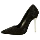 Oasap Fashion Pointed Toe Sequins High Stiletto Heels Slip On Pumps