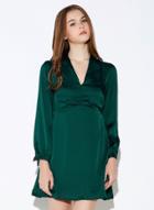 Oasap Women's Ruffle V Neck Flare Sleeve Dress