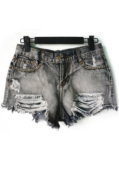Oasap Destroyed Jean Shorts