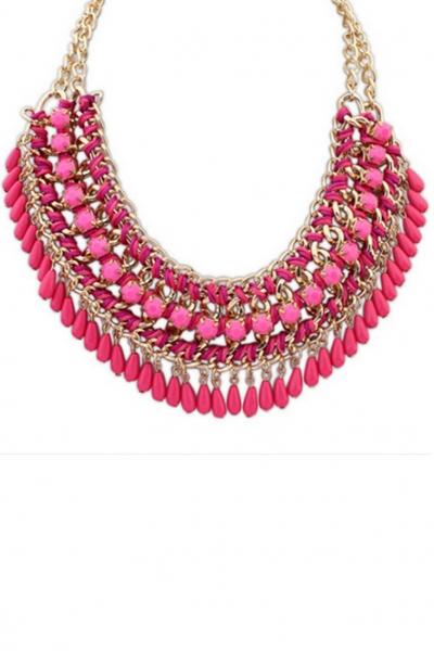Oasap Boho Multi-strand Weave Necklace