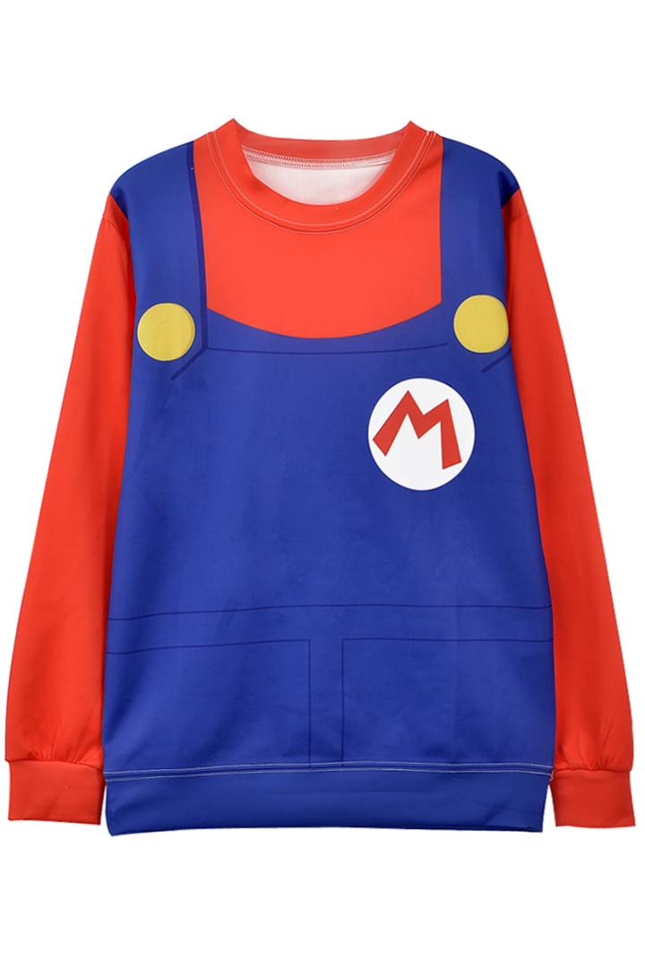 Oasap Favorite Mock Suspender Pattern Sweatshirt