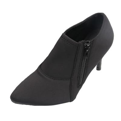 Oasap Side Zipper High Heels Solid Color Pointed Toe Ankle Boots