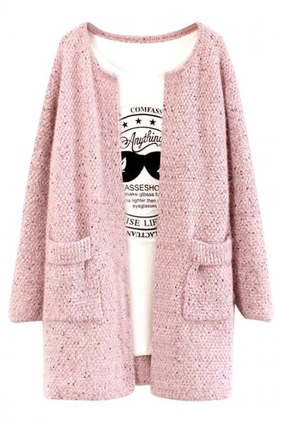 Oasap Sweet Long Sleeve Solid Cardigan Sweater