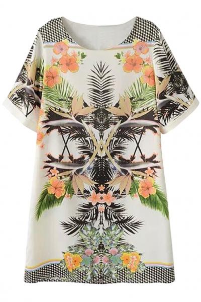 Oasap Sweet Graphic Print Mini Shift Dress