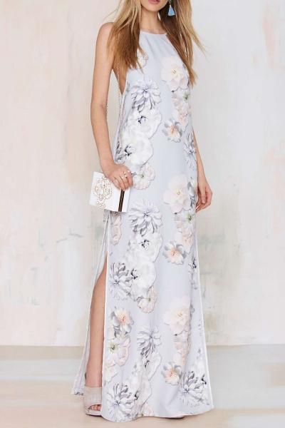 Oasap Check The Rhyme Maxi Dress