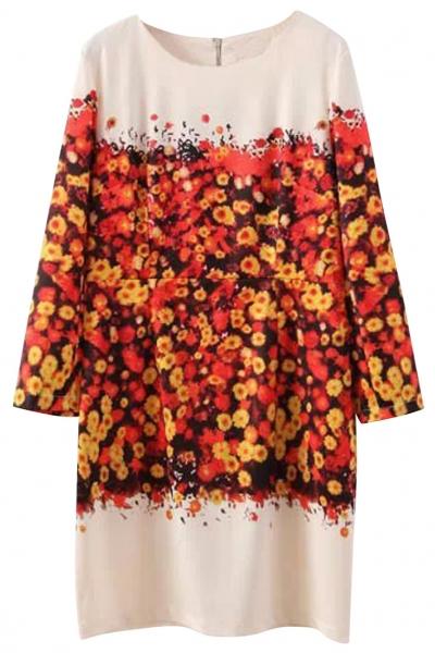 Oasap Vibrant Floral Print Mini Dress