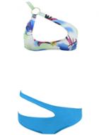 Oasap Women's Summer Hot Multi Print Asymmetric Cut-out Bikini