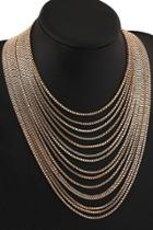 Oasap Golden Multi-strand Box Chain Layered Necklace
