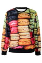 Oasap Tasty Hamburger Pattern Sweatshirt