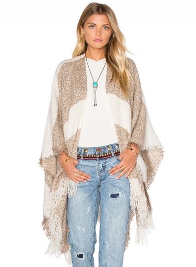 Oasap Tassels Deoration Cloak Design Cardigan