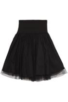 Oasap Mesh Panel High Waistline Ruffle Skirt