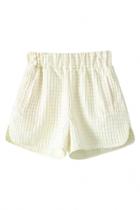 Oasap Cute Solid Textured High-waisted Shorts