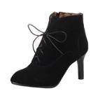 Oasap Stiletto Heels Lace Up Pointed Toe Ankle Boots