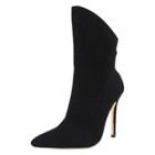 Oasap Solid Color High Heel Pu Leather Ankle Boots