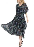 Oasap Women's V Neck Galaxy Print Asymmetrical Hem Dress Set