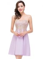 Oasap Sleeveless Applique A-line Mini Cocktail Dress