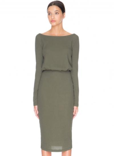 Oasap Women's Solid Color Slash Neck Maxi Dress